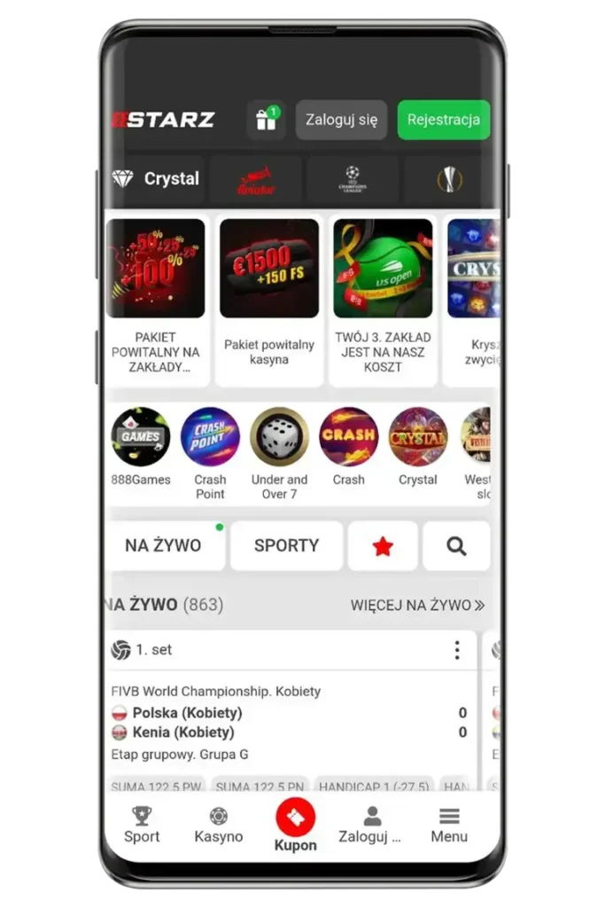 Aplikacja mobilna kasyna online 888starz