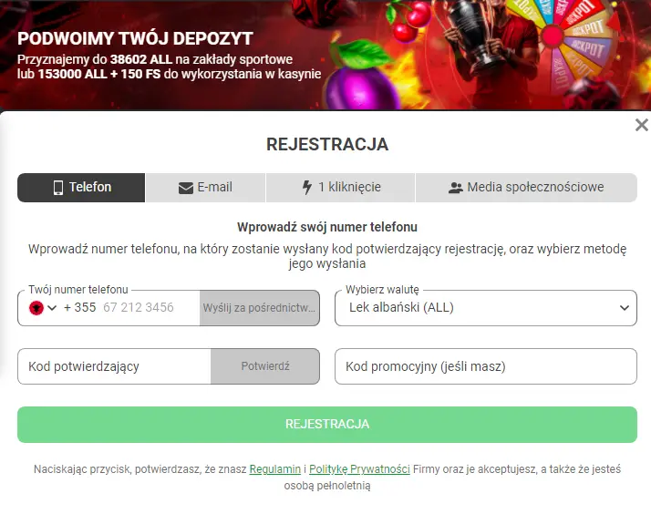 Rejestracja konta w kasynie online 888starz